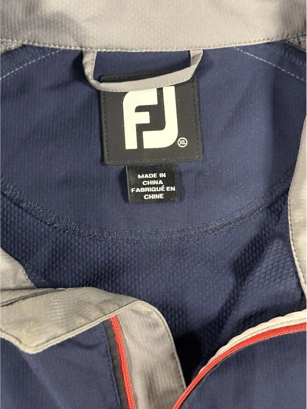 FootJoy Jacket Mens XL Blue Gray 1/2 Zip Golf Windbreaker Adjustable Pockets